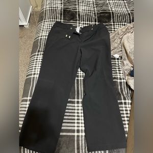 Black stretchy straight leg slacks; never worn